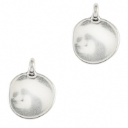 Colgantes metálicos DQ irregular 12mm Plata vieja (sin níquel)