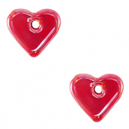 Abalorios de cer&aacute;mica griega DQ coraz&oacute;n Rojo hoguera