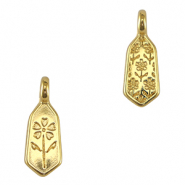 Colgantes metálicos DQ flor Dorado (sin níquel)