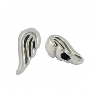 Abalorios met&aacute;licos DQ alas de &aacute;ngel Plata vieja (sin n&iacute;quel)