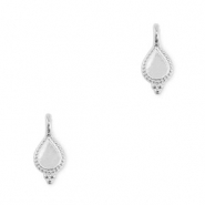 Colgantes metálicos DQ gota Plateado vieja (sin níquel)