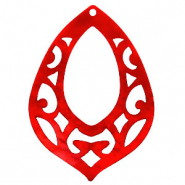 Colgantes de resina gota barroca Rojo chile