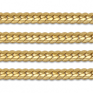 Fornituras Acero Inox cadena jasseron gourmet plana Dorado