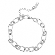 Pulseras Acero Inox con eslab&oacute;n retorcido Plateado