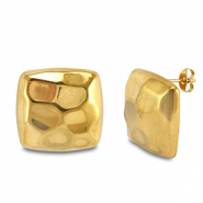 Pendientes Acero Inox cuadrado Dorado