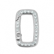 Fornituras coloridas anilla de llavero rectángulo Plata