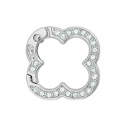 Fornituras coloridas anilla de llavero flor Plata