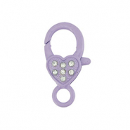 Fornituras coloridas mosquetón corazón Púrpura