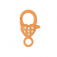 Fornituras coloridas mosquetón corazón Naranja