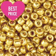 Rocalla cristal 8/0 (3mm) Dorado met&aacute;lico