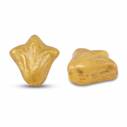 Abalorios Checos lily flower 9x8mm Transparente dorado