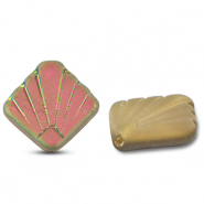 Abalorios Checos diafan 17mm Greige oscuro-cubierta AB