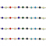 Fornituras Acero Inox cadena jasseron redondos Dorado-multicolor