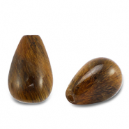 Piedras Naturales abalorios Ojo de tigre gota Marrón dorado