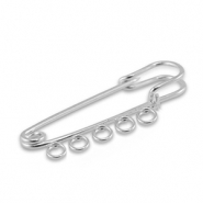 Fornituras metálicas imperdible decorativo con 5 ojos Plateado