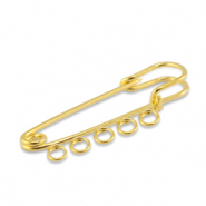 Fornituras metálicas imperdible decorativo con 5 ojos Dorado