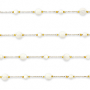 Fornituras Acero Inox cadena jasseron redondos Dorado-opaco blancuzco