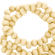 Abalorios de madera redondos 6mm Madera natural-marrón natural