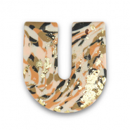 Colgantes de pol&iacute;meros en forma de U Marr&oacute;n-rosa-blanco-dorado