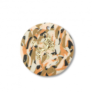 Colgantes de pol&iacute;meros redondos Marr&oacute;n-rosa-blanco-dorado