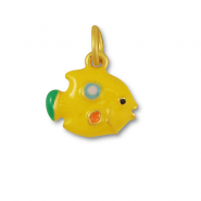 Colgantes metálicos pez Amarillo-dorado