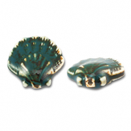 Abalorios de cerámica concha Verde-marrón