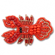 Broches cáncer Rojo-dorado