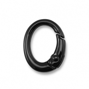 Fornituras coloridas de llavero óvalo Negro