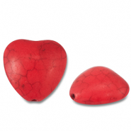 Abalorios de cerámica corazón Rojo