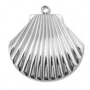 Colgantes Acero Inox conchas Plateado