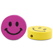 Abalorios de madera smiley Multicolor