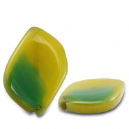 Piedras Naturales abalorios Ágata hoja Transparente verde-marrón