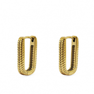 Pendientes Acero Inox ovalado Dorado