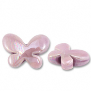 Abalorios de cerámica griega DQ mariposa Lila