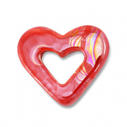 Abalorios de cerámica griega DQ corazón Rojo