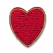 Broches coraz&oacute;n Rojo-dorado
