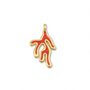 Colgantes met&aacute;licos DQ coral Red-Dorado (sin n&iacute;quel)