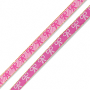 BY31&reg; Cinta con texto lineas lazos Rosa oscuro-rosa claro-dorado