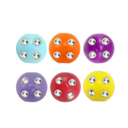 Abalorios acr&iacute;licos con look strass Multicolor-plateado