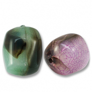 Abalorios acr&iacute;licos &oacute;valo Multicolor marr&oacute;n-verde-p&uacute;rpura