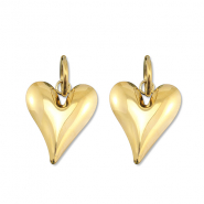 Pendientes Acero Inox coraz&oacute;n Dorado