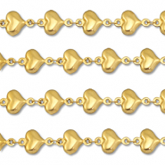 Fornituras Acero Inox cadena jasseron coraz&oacute;n Dorado