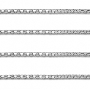 Fornituras Acero Inox cadena jasseron eslab&oacute;n popcorn Plateado