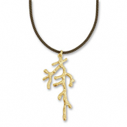 Collares llamativos cuerda con coral Verde oscuro-dorado