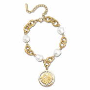 Pulseras Acero Inox rosa Dorado