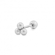 Piercing oreja Acero Inox con bolas Plateado