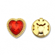 Cubrebotones de latón Eco-brass® corazón Dorado-rojo