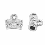 Abalorios Acero Inox tubo con anilla Plateado