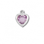 Colgantes Acero Inox corazón Plateado-rosa claro