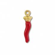 Colgantes Acero Inox pimiento Dorado-rojo